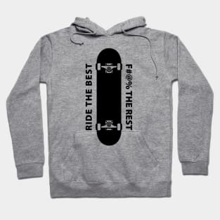 Minimalistic Black Skateboard Design Hoodie